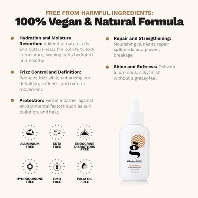 Finishing Oil for Curly, Wavy, and Coily Hair Natural Oil-Based Formula to Seal and Retain Moisture Strengthens, Softens, and Adds Shine BE YOURSELF 4 OZ