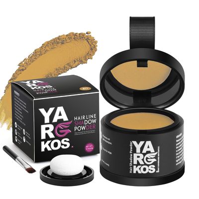 Yargkos Hairline Shadow Powder, Medium Blonde, Root Touch Up Powder for Instantly Gray Hair Cover Up, Women Color Root Coverage for Thinning Grey, Mens Roots Concealer for Hair Loss Beard Line, 11