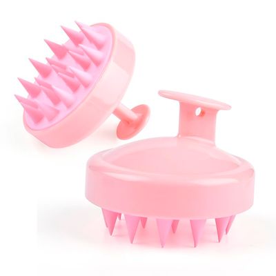 BrinnyPlay Scalp Massaging Shampoo Brush, Soft Silicone Water Brush, Hair Stimulating Scalp Massager (Pink)