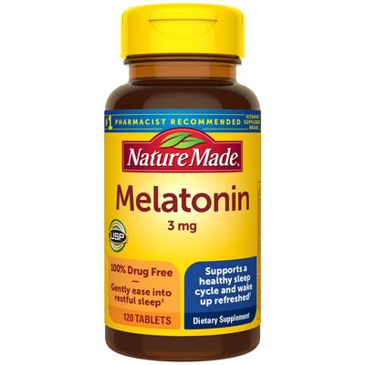 Nature Made Melatonin 3mg Sleep Aids for Adults, 100 Drug Free Sleep Aid, Sleep Supplements, 120 Tablets, 120 Day Supply
