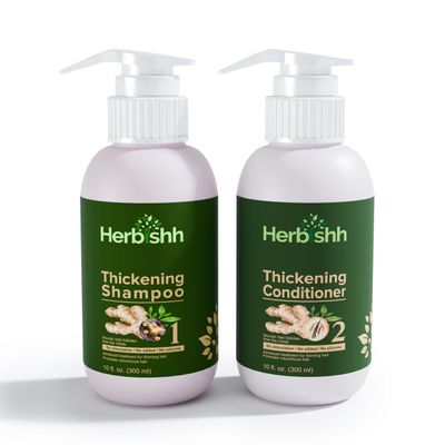 Herbishh Ginger Extract Thickening Shampoo and Hair Conditioner for Hair Thickening Suitable for All Type Hair Sulphates Parabens Free