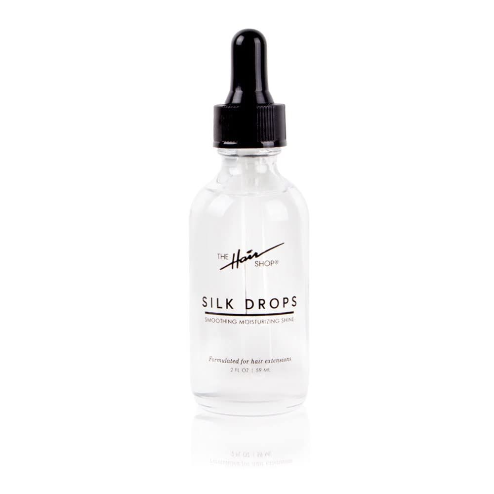 The Hair Shop Silk Drops, Coconut Sunflower Oil Infused Serum for Protecting 100 Remy Human Hair Extensions and Wigs (2 fl oz)
