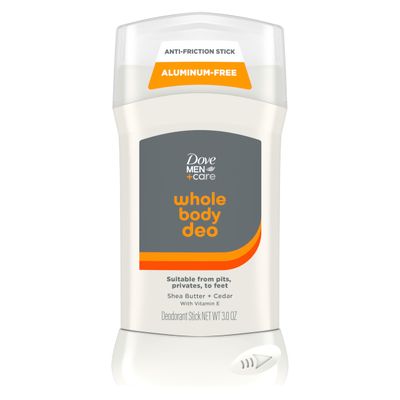 Dove MenCare Whole Body Deodorant Shea Butter Cedar For 72H Odor Protection from pits, privates, to feet 3 oz