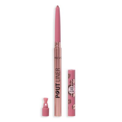Revolution Beauty, Pout Bomb Plumping Lip Liner, Long Lasting Lip Shaper with Hyaluronic Acid Vitamin E, Vegan Cruelty-Free, Cool-Toned Pink