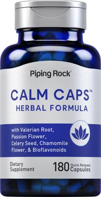 Piping Rock Calm Capsules 180 Pills Herbal Blend with Chamomile, Valerian, and Passion Flower Non-GMO, Gluten Free Supplement