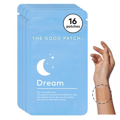 The Good Patch Plant Powered Sleep Support - Sustained Release Dream Patch with Melatonin, Hops, Valerian Root (16 Total Patches)