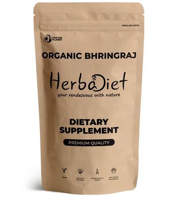 Organic Bhringraj Leaf Powder Eclipta Alba Promotes Healthy Hair Growth, Thickening 100 Pure, USDA Certified Supplement Resealable Zip Lock Pouch Non-GMO, Gluten Free (227 gram 8 oz)