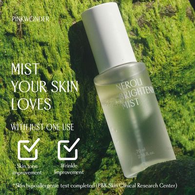 PINKWONDER Neroli Mist 2.36oz (70ml), Hydrating Facial Spray with Neroli Jojoba Oil, Glowing and Radiant Skin, Antioxidant, Korean Skincare