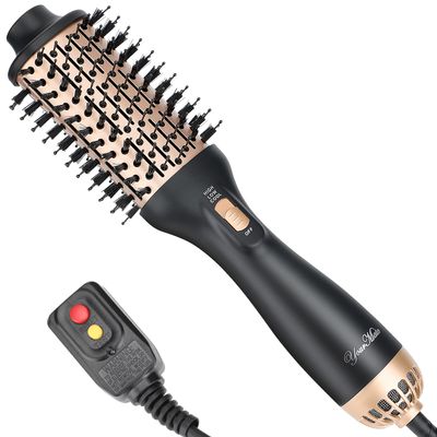 YourMate Hair Dryer Brush - Portable Hot Air Volumizing Brush with Adjustable 3 Temperature Settings for Stylish Hair Drying