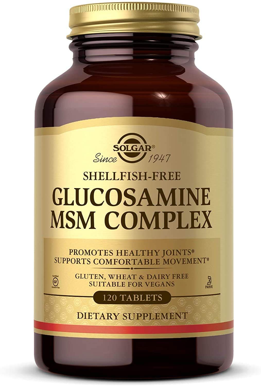 Solgar Glucosamine MSM Complex, 120 Tablets - Promotes Healthy Joints - Supports Range of Motion Flexibility - Supports Collagen - Shellfish-Free - Gluten Free, Dairy Free, Kosher - 40 Servings
