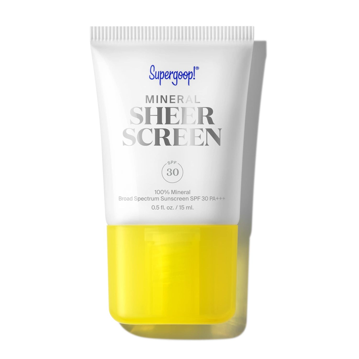 Supergoop! Mineral Sheerscreen SPF 30 PA, 0.5 fl oz - 100 Mineral, Broad Spectrum Face Sunscreen Primer Helps Filter Blue Light - Satin Finish - For All Skin Types