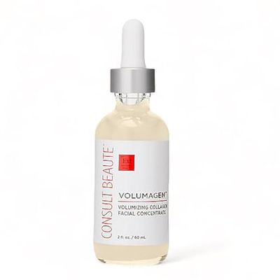 Consult Beaute Volumagen - Collagen Facial Serum Concentrate for Nourishing Plumping Skin - Hydrates and Temporarily Fills for Smoother, Bouncy Skin - Hyaluronic Acid Vitamin C - 2 Fl. Oz.