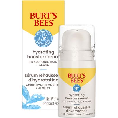 Burt&#39;s Bees Hyaluronic Acid Face Serum, Hydrates Boosts Skin Naturally for Smoother, Glowing Skin Tone, Lightweight, with Algae - Hydrating Booster Facial Serum (1 oz)