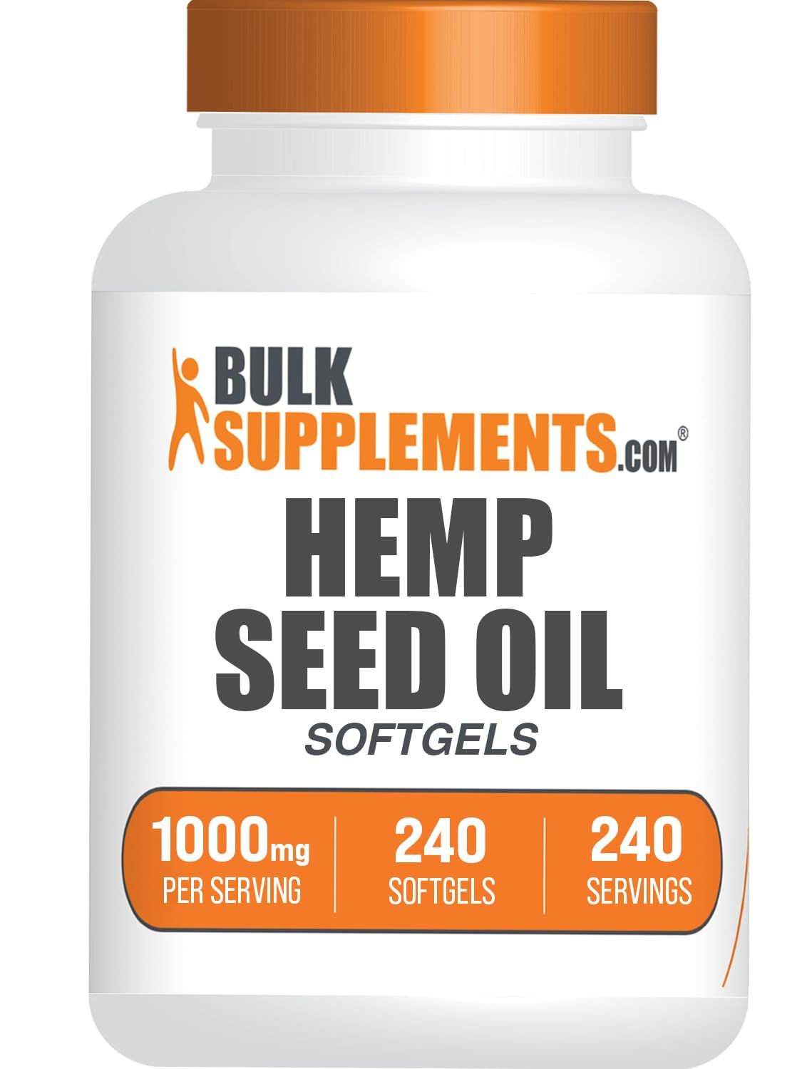 BulkSupplements.com Hemp Seed Oil Softgels - Omega 3 Supplement, Herbal Supplement, Hemp Seed Oil 1000mg - Gluten Free, 1 Softgel per Serving, 240 Count (Pack of 1)