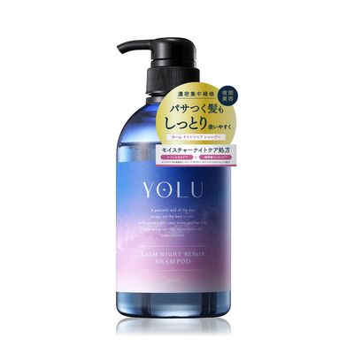 YOLU Calm Night Repair, Silicone Paraben-Free Japanese Shampoo for Smooth, Glossy, Shiny Manageable Hair (16.06 fl oz, 475 ml)