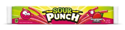 Sour Punch Strawberry Sour Straws 2oz Tray (Pack of 24)