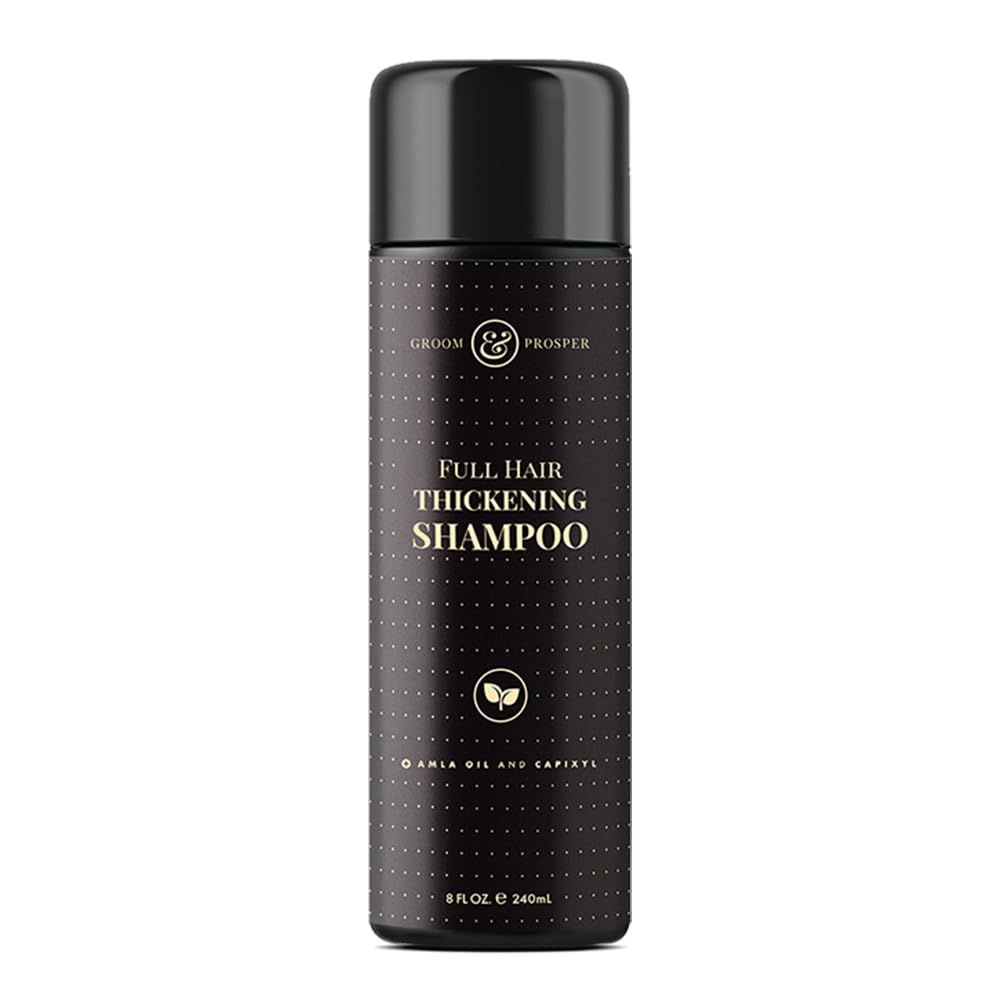 Groom Prosper - Hair Thickening Shampoo for Men, 8 Oz - Restores, Nourishes, Protects, Strengthens thinning hair - Combats follicle aging process to prevent hair loss and breakage