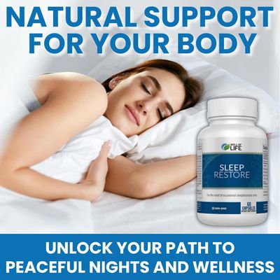 Sleep Restore - Tranquil Sleep Formula with L-Theanine, GABA, 5-HTP, Magnesium, Melatonin More - 60 Veg Capsules for Deep, Refreshing Sleep Overall Well-Being