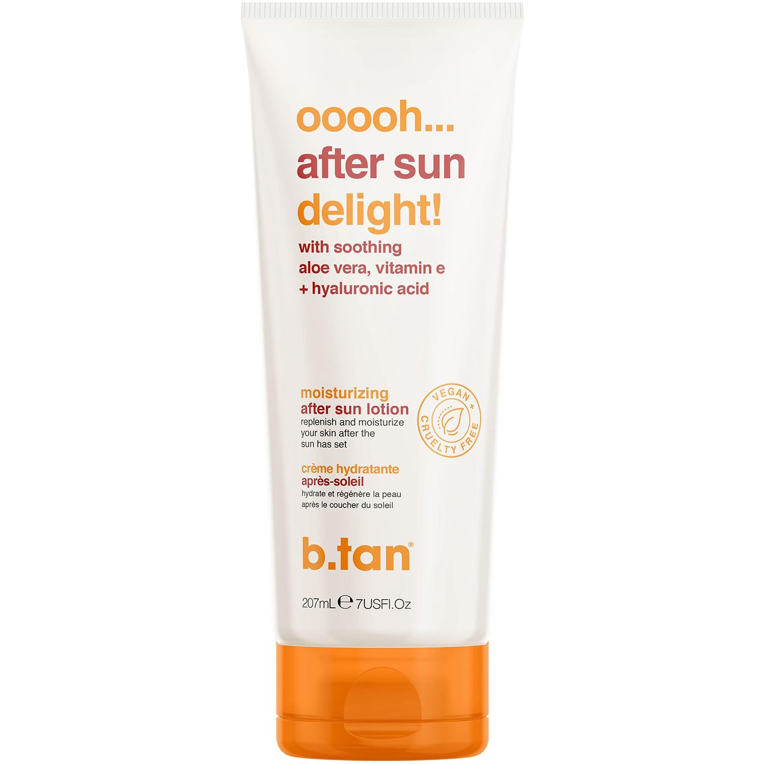 B.TAN After Sun Lotion Ooooh Aftersun Delight - Aloe Vera Hyaluronic Acid, Sun Burn Pure Skin Relief, Moisturizing, Soothing, Face Body Cream, 7 Fl oz