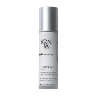 Yon-Ka Hydra No.1 Fluide (50ml) Age Defense Skin Care, Lightweight Mattifying Moisturizer with Hyaluronic Acid and Silica, Normal and Oily Skin, Paraben-Free