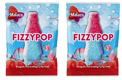Malaco Fizzy Pop Sour Candy 2 packs of 80g