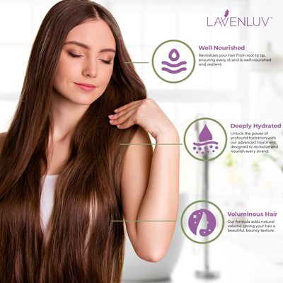 Lavenluv Stay Hair Growth Conditioner - Anti-Loss Treatment - Deep Moisture - Vitamins Essential Oils - Thickening - Men Women - 8oz