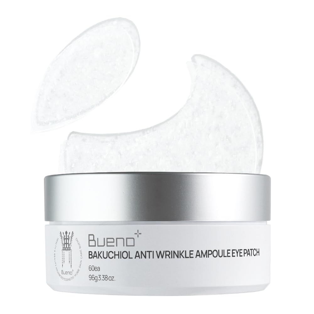 Bueno Bakuchiol Anti-Wrinkle Ampoule Eye Patch, 60 Patches, Under Eye Patches for Puffy Eyes and Dark Circles with Bakuchiol and Retinol, Korean Skin Care