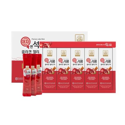 Korean Beauty Baekje Geumsan Women&#39;s Pomegranate Collagen Jelly Stick 5.1oz 30 Count (5 Pack)
