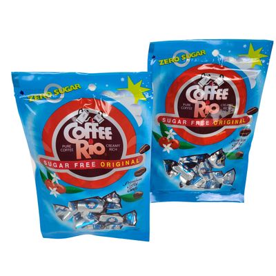 Two Bags Of Sugar Free Candy - Original Coffee Rio Premium Coffee Candy - Each Bag Is 3 Oz - Six Ounces Of Individually Wrapped Creamy Rich Pure Coffee Candy!