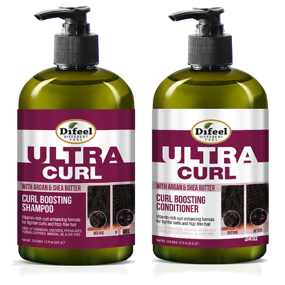 Difeel Ultra Curl 2-PC Curl Enhancing Shampoo Conditioner Set - Includes Shampoo 12 oz Conditioner 12 oz.