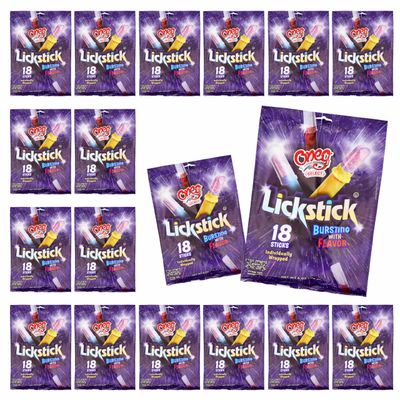 Oneg Lickstick 18-Piece Candy Bulk Pack - Candy for Party Bags Candy Bars, Party Candy for Kids Birthday, Old Fashioned Candy Lipstick Style - Individually-Wrapped Sticks, 6oz Each
