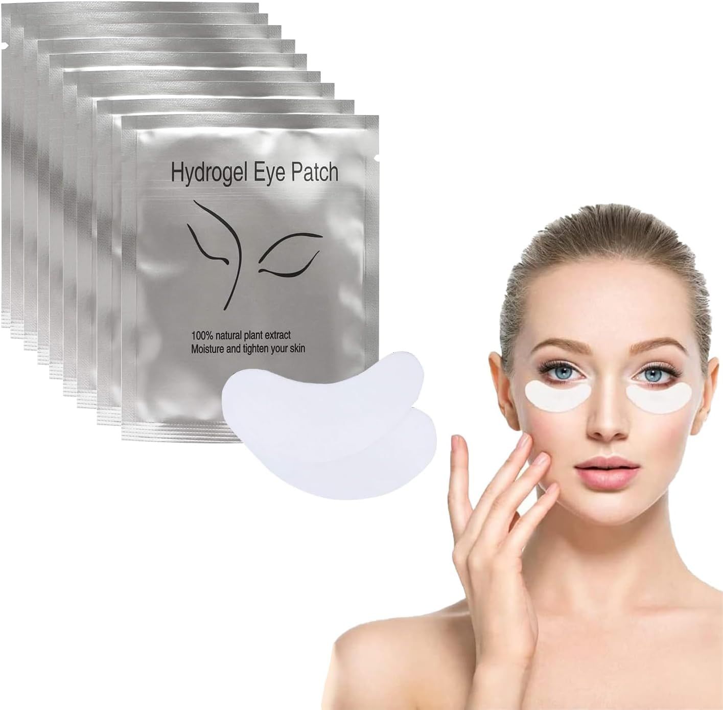 Chargenyang Eyelash Extension Gel Patches Kit Under Eye Gel Pads Eyelash Extension Pads Lint Free False Eyelash Lash Extension Makeup Eye Gel Patches (100Pack)