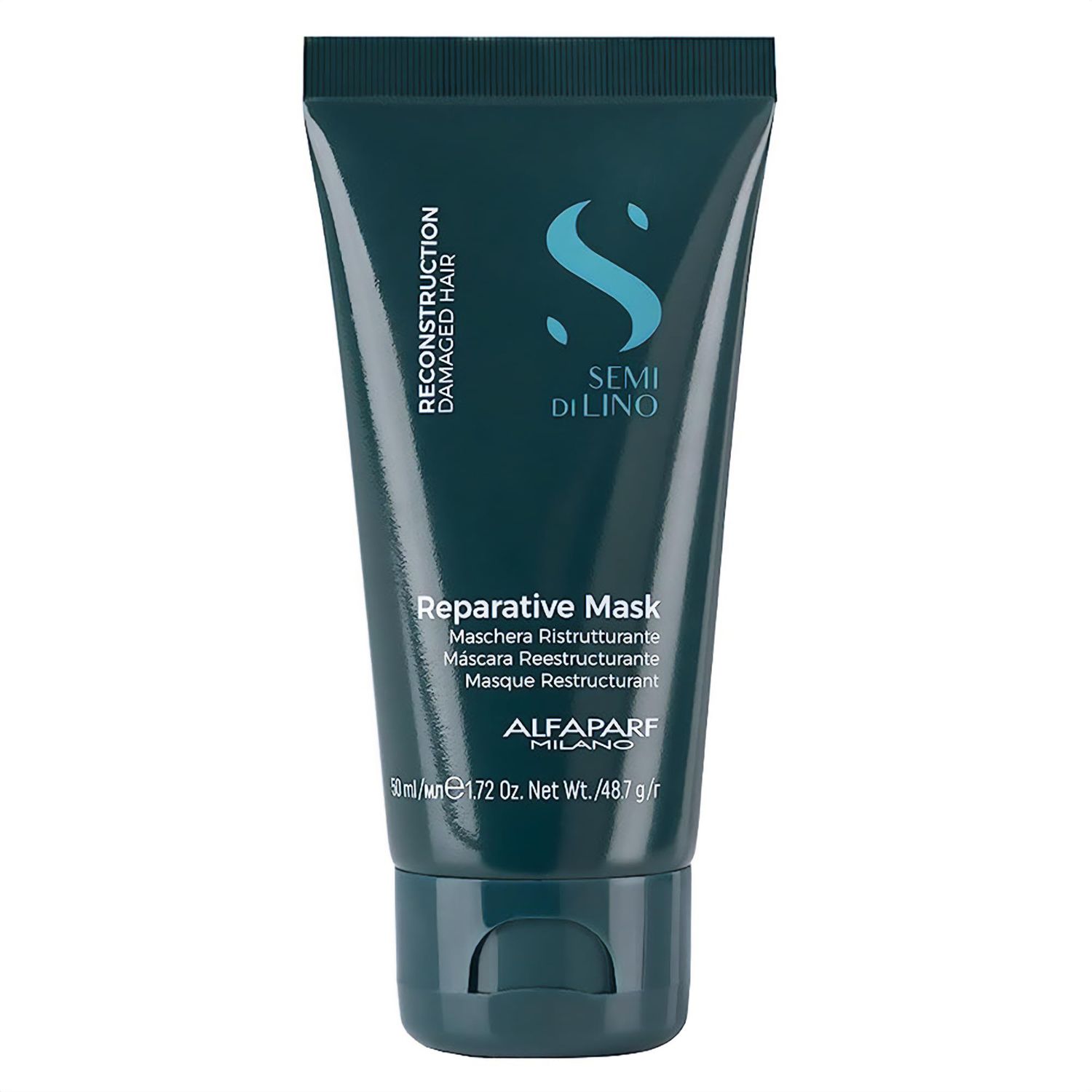 Alfaparf Milano Semi Di Lino Reconstruction Reparative Travel Size Mask - Color Safe Deep Conditioning Hair Mask - Damaged Hair Repair - Paraben and Paraffin Free - Vegan Formula (1.72 oz 50 ml)