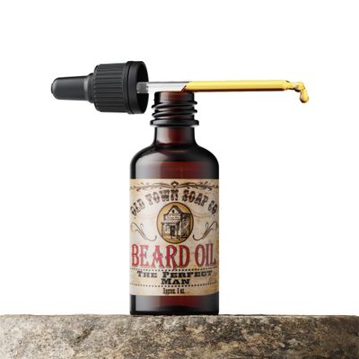 Old Town Soap Co. The Perfect Man Beard Oil - Natural Moisture and Soften Your Beard Promoting Fuller Growth While Taming Frizz and Reducing Irritation - Derived with Avocado Oil 1 fl oz