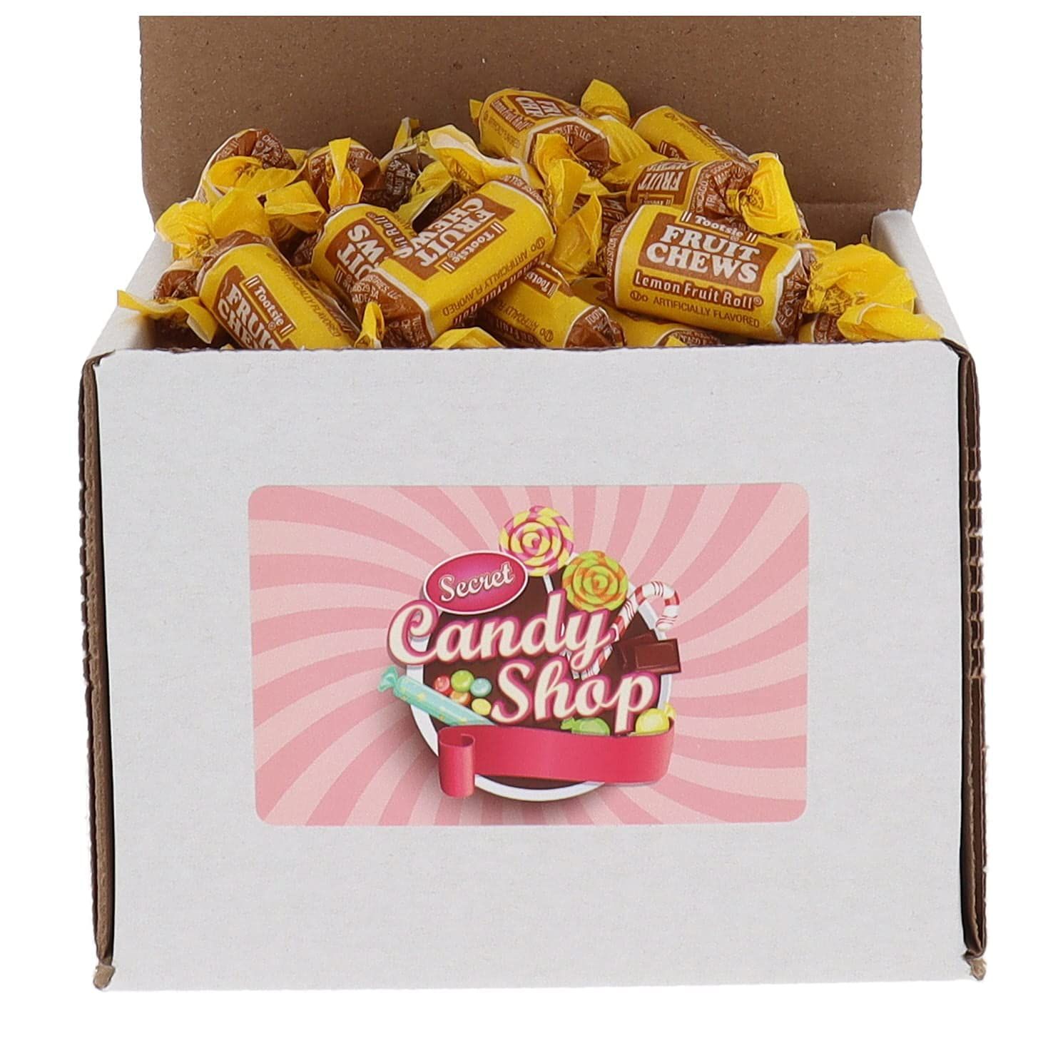 SECRET CANDY SHOP Tootsie Fruit Chews Candy Bulk in Box (Individually Wrapped) (Lemon, 1lb)