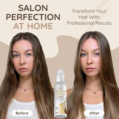 VITAMINS hair cosmetics Keratin Protein Hair Serum - Anti Frizz Control Hair Oil Repair Treatment - Gloss Shine Heat Protectant for Frizzy Dry Damaged Locks