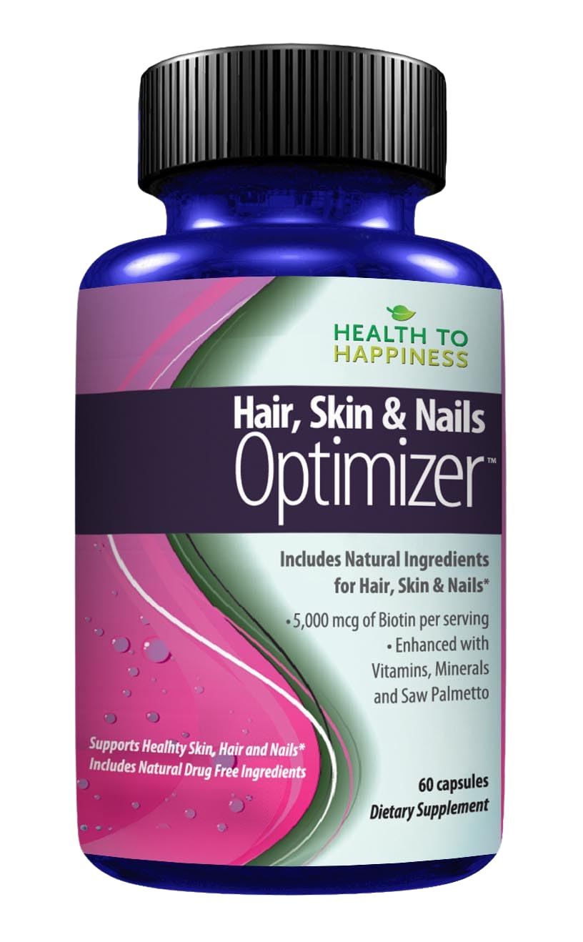Hair Growth Formula - to Make Your Hair Grow Skin Glow Hair, Skin Nails Optimizer with 5000 Mcg of Biotin, Hydrolized Collagen More - for Men Women, 60 caps for 30 Days Use