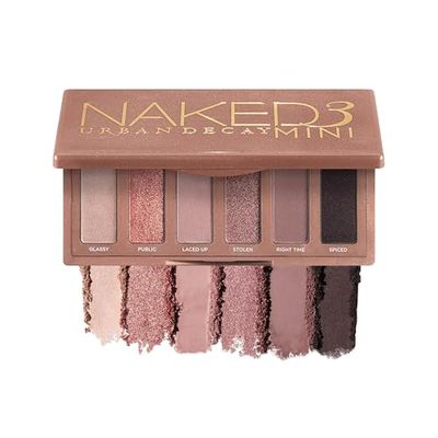 URBAN DECAY Naked 3 Mini, Soft Pink Neutral Eyeshadow Palette, Matte Shimmer Finish, 6 Rosy Nude Eye Shadows, Natural Everyday to Smokey Eye Makeup Looks, Travel Friendly Size, Vegan, Cruelty-free