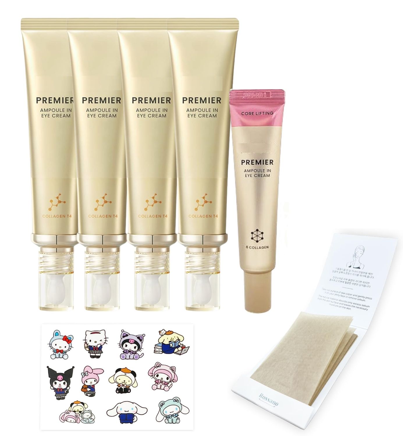 Self tanner 11 PREMIER AMPOULE IN EYE CREAM 40ml(1.35 fl.oz) X 4Pack SEASON 11 Eye Cream 12ml With ROSANO Oil Control Paper Kitty Friends Sticker Be sure to check the additional components!!