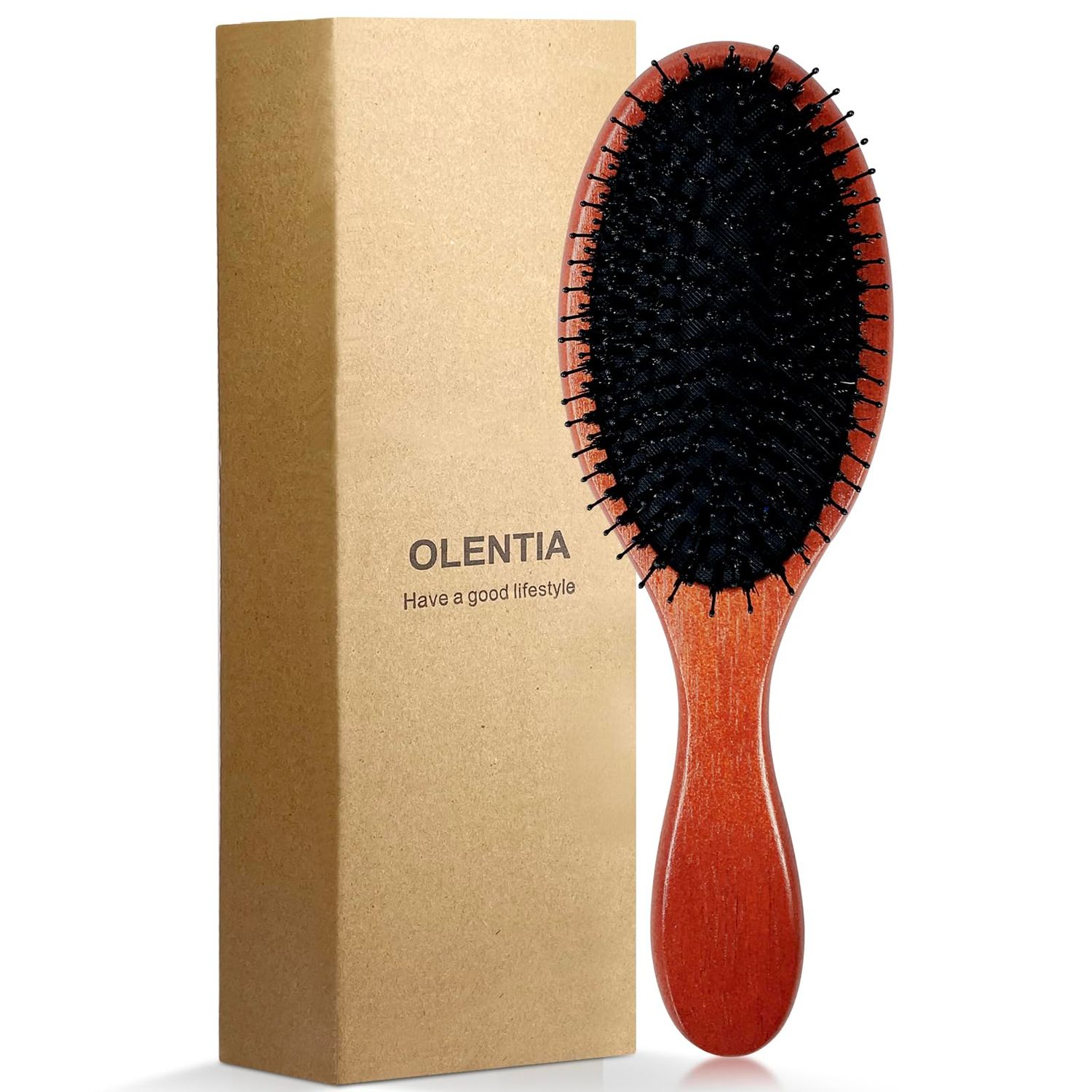 RAINS SECRET Boar Nylon Bristle Brushes for Women Men Kid,Natural Wooden Brush, WetDry Hair Smoothing Massaging Detangling,Scalp Massage, Perfect Hair Care Tool