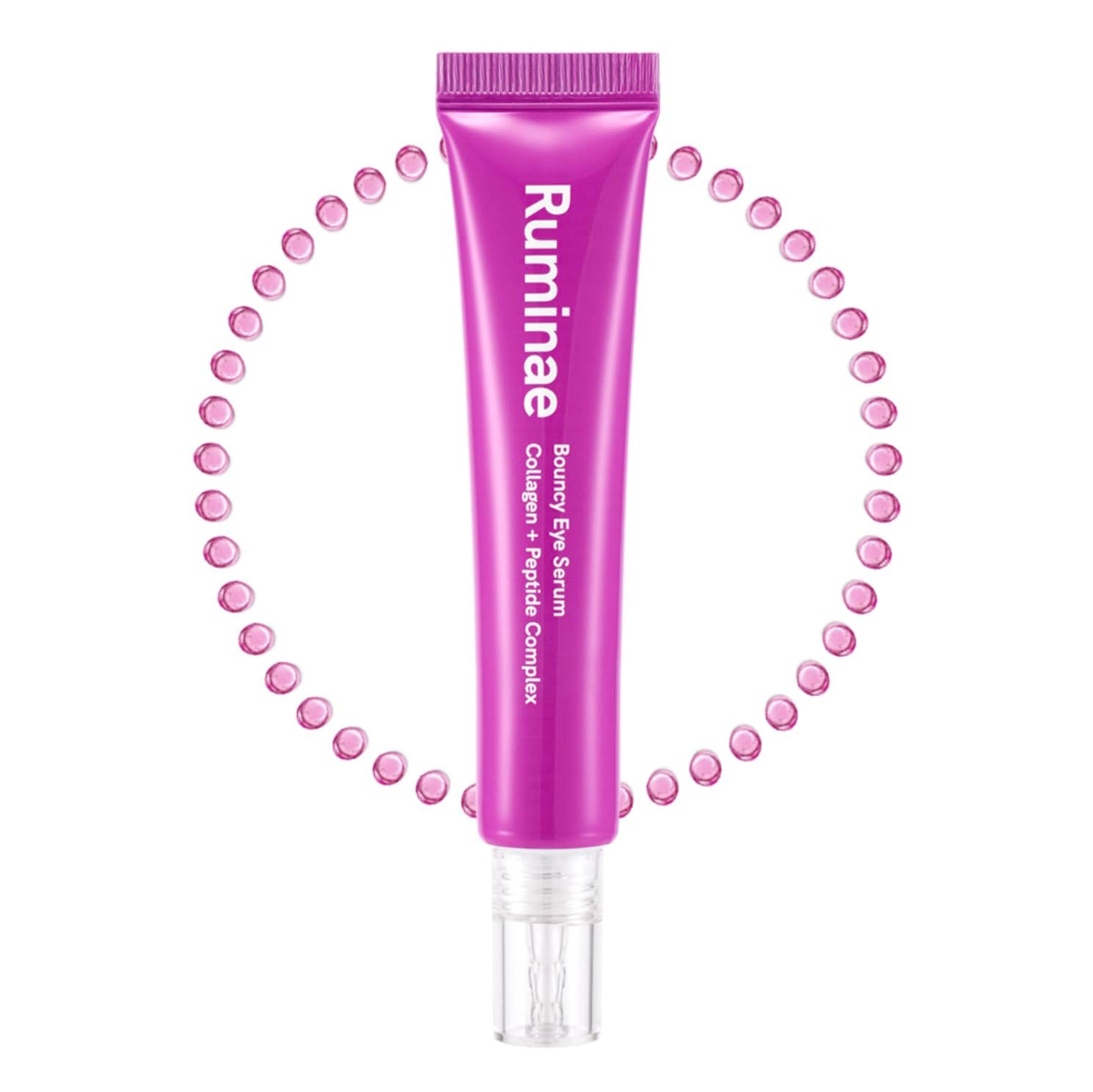 Ruminae Bouncy Eye Serum - Vegan Collagen Peptide 12 Korean Jelly Eye Serum for Puffiness Fine Lines Hydrating, Brightening, Non-Irritating, (30ml 1.01 fl oz)