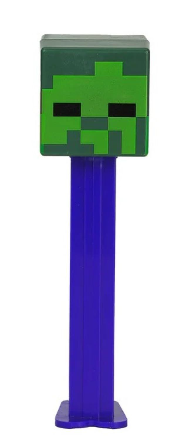 PEZ Minecraft Candy Dispenser - Zombie PEZ Candy Dispenser With 2 PEZ Candy Refills Minecraft Party Favors, Minecraft Gift, Goodie Bag