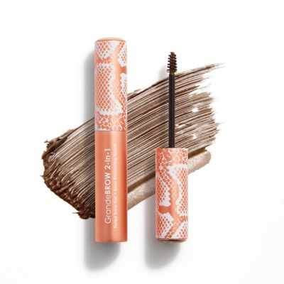 Grande Cosmetics 2-in-1 Tinted Brow Gel Brow Enhancing Serum, Thick Darker Brows, Shape Fill Brows Effortlessly, Medium, Travel Size