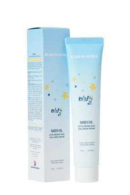 STAR IN SEOUL MIBYUL HYALURONIC ACID COLLAGEN CREAM, 75ml, daily moisturizing cream, moisture cream for face and neck, keeps skin moist, Korean vegan skincare cream.