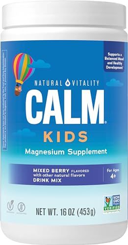 Natural Vitality Calm Sleep, Magnesium Citrate, Sleep Aid Drink Mix, GABA, Sleep Aid, Vegan, Gluten Free Non-GMO, Mixed Berry Flavored, 16 oz.