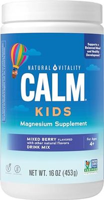 Natural Vitality Calm Sleep, Magnesium Citrate, Sleep Aid Drink Mix, GABA, Sleep Aid, Vegan, Gluten Free Non-GMO, Mixed Berry Flavored, 16 oz.