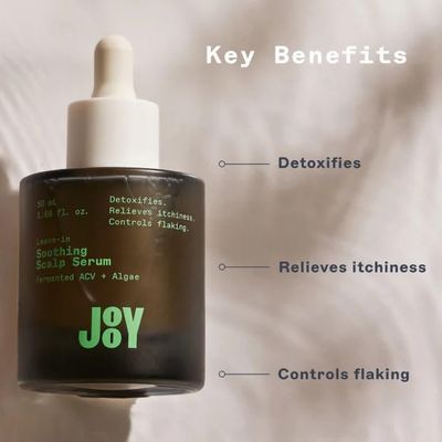 JooY Soothing Scalp Serum - Leave-In serum with Fermented Superfoods - Detoxifies, Hydrates Soothes Itchy, Stressed Scalps - With Niacinamide, Tea Tree Oil Witch Hazel - 1.69 fl oz