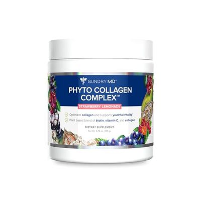 Gundry MD Phyto Collagen Complex, Strength Supporting Multivitamin Powder Supplement with Vitamin C, Amino Acids, and Polyphenols - Strawberry Lemonade (30 Servings)