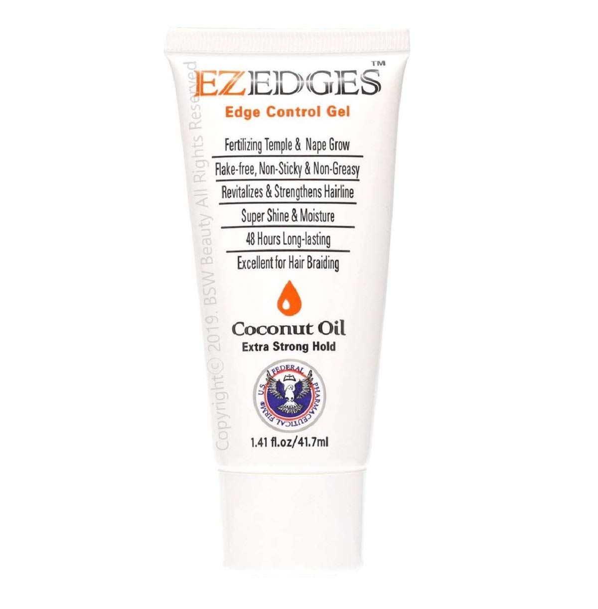 EZEDGES EDGE CONTROL GEL Extra Strong Hold (Coconut Oil), 1.41 oz.