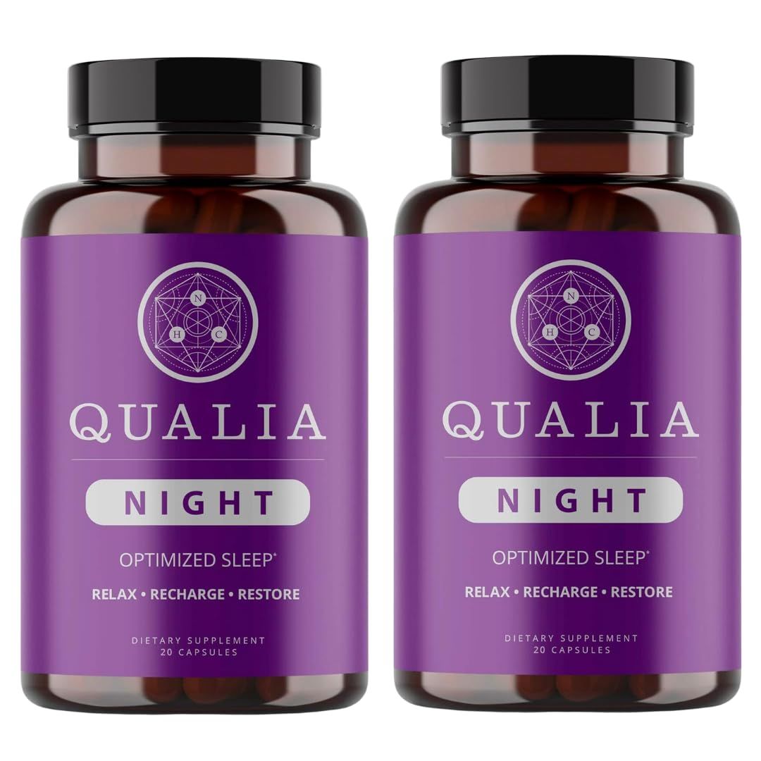 NEUROHACKER COLLECTIVE Qualia Night Sleep Aid Non-Habit Forming Science-Backed Supplement for Deep Refreshing Sleep Melatonin-Free, Vegan, Non-GMO, Gluten-Free